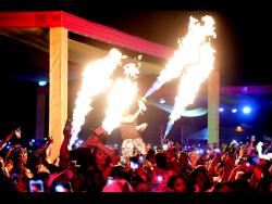 Patrons blaze it up at a staging of Sandz in 2023.