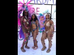 Photos by Ian Allen/Photographer 
First-time Jamaica Carnival revellers (from left) Annie McDonald, Trisan Dillon and Nathaliya McDonald jumped with the Yard Mas band on Sunday.