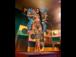 Model shows off the dancehall costume, part of Xodus Carnival.