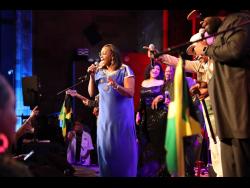 House Speaker Judith Holness performs at the ISSA Trust Foundation charity gala in New York City.