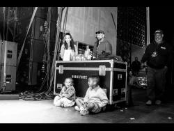A nostalgic moment for Sean Paul and his wife Jodi Henriques as they looked on at their four-year-old daughter Remi (left) and son, seven-year-old Levi as they absorbed the scenery at the France concert from their dad’s ‘Greatest’ European tour.