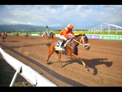 AWESOME LINE, ridden by Paul Francis and running at odds of 8-1, winning the sixth race over four furlongs straight at Caymanas Park on Saturday.