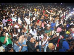 Patrons enjoying a performance at Ghetto Splash, held recently at the Waterhouse Mini Stadium in Drewsland, St Andrew.