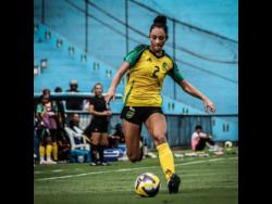 Under-20 Reggae Girl Kayla Raghunandanan in action during a Concacaf U20 Qualifier. The Young Reggae Girlz missed out on a Concacaf U20 Championship place after a 1-1 draw with Nicaragua yesterday.