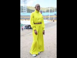 Bahrain’s Salwa Eild Naser, winner of the women’s 400m event with a blistering 48.67 on Saturday, poses at the Grand Slam Track meet at the National Stadium yesterday.