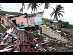 Aftermath of Hurricane Beryl in Alligator Pond, Manchester, last July.