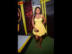 Chyna dazzles in this gold dress at Cups Up, held recently at D’Lux, Caledonia Road, Cross Roads, St Andrew.