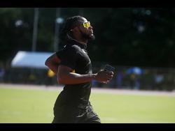 Kishane Thompson training at the Athletic Stadium at the Oi Central Seaside Park Sports Forest in Tokyo, Japan, yesterday.