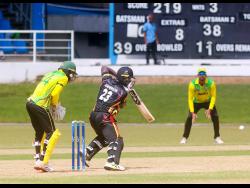 Guyana Harpy Eagles’ Kevlon Anderson bats during the West Indies Cricket Board CG United Super50 Cup cricket match against Jamaica at Queen’s Park Oval, Trinidad and Tobago, on Wednesday, November 19, 2025.