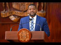 Director General, Office of Disaster Preparedness and Emergency Management (ODPEM), Commander Alvin Gayle, addresses Wednesday’s (December 3) post-Cabinet press briefing on Hurricane Melissa recovery at Jamaica House.

