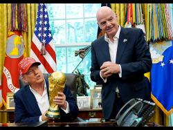 United States president Donald Trump (left) with FIFA president Gianni Infantino.