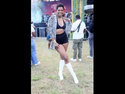 Dianne O. Brown, Jamaican bikini athlete, turned heads in a thrifted ensemble at the Lost in Time Music Festival, staged on Saturday, at Hope Gardens in St Andrew.
