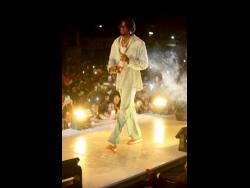 Alkaline commands the stage early Sunday morning at Up To The Line, the After Champs party, held at the Police Officers’ Club, Hope Road, St Andrew.