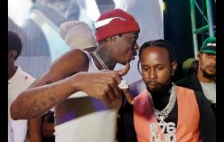 Superstar entertainers Skillibeng (left) and Popcaan.