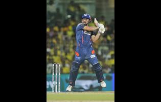 Lucknow Super Giants’ Marcus Stoinis  on the go during yesterday’s Indian Premier League match against the Chennai Super Kings.