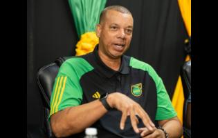 Reggae Girlz head coach Hubert Busby Jr at the Jamaica Football Federation press conference held at the federation’s headquarters in New Kingston on Wednesday, May 22, 2024.