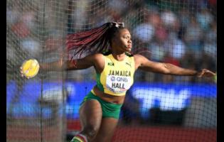 Samantha Hall competes in the women’s discus at the World Athletics Championships in Oregon, United States in 2022.