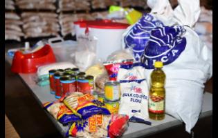 Contents of relief packages being distributed to the needy from Food For The Poor Jamaica. 