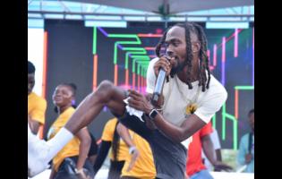 Photo by Herbert McKenis
Dancehall entertainer Laa Lee performing at the Reggae Sumfest Family Fun Day on Sunday. 