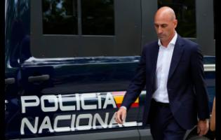 Credit: AP The former president of Spain’s soccer federation Luis Rubiales passes a police van as he leaves after testifying at the National Court in Madrid, Spain, on September 15, 2023.