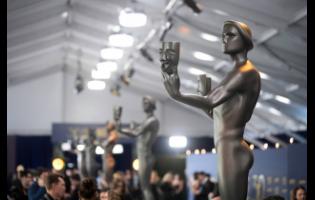 Credit: Chris Pizzello The Actor statue on display at the 30th annual Screen Actors Guild Awards on Feb. 24, 2024, at the Shrine Auditorium in Los Angeles.