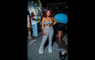 Credit: Contributed Camille Salmon’s black-and-white pantsuit, paired with refined silver accents, added a touch of elegance to the night.