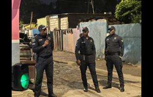 SSP Damion Manderson and team at the street meeting on Fitzgerald Avenue Tuesday night.
