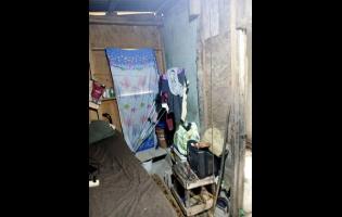 The interior of Vincent Trowers’ modest shelter.