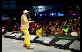 Lybran Rum Boss in full flight at the One Nation Music Festival in Antigua.