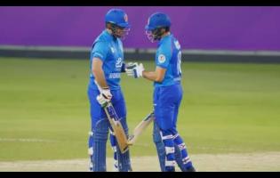 Darwish Rasooli (left) and Ibrahim Zadran both scored half centuries for Afghanistan in their win over the West Indies.