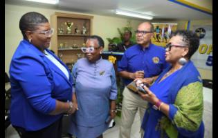 From left: Sian-Mahay Wilson, past student of Ardenne High School and principal of Calabar High School; Dr. Jacqueline Pinto, acting principal at Ardenne High School; Michael Clarke, past student of Ardenne High and Esther Tyson, chairperson of the Optima 5k run/walk committee at the launch of the Ardenne Optima Run 5K run/walk held on January 14 at Ardenne High School in Kingston. 