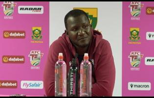 West Indies head coach Daren Sammy speaking during the post-match press conference following Saturday’s match against South Africa.