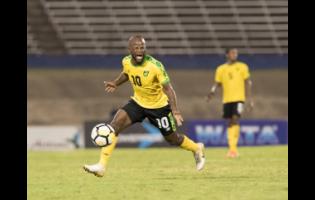 Credit: FILE Javon East in action for the Reggae Boyz in 2019.