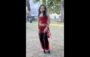 Content creator Leigh Ann Dacres-Jones steps out in style at the Lost in Time Music Festival, held at Hope Gardens, St Andrew.