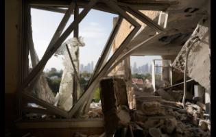 This apartment was damaged following an Iranian missile strike in Tel Aviv, Israel on Thursday. 