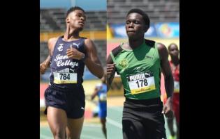 Diwayne Sharpe of Calabar High School and Makaelan woods from Jamaica College