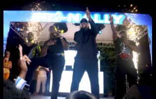 Credit: Nathaniel Stewart T.O.K. brings the fire during the group’s first live performance in about 10 years at FRi~NALLY, held last Friday at the Courtyard, Hope Road, St Andrew.