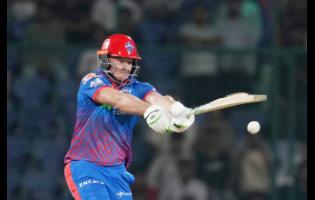 Delhi Capitals’ David Miller plays a shot during their Indian Premier League cricket match against Delhi Capitals in New Delhi, India, on Wednesday.