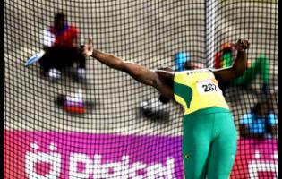 Cedricka Williams of Jamaica competing in the girls Under-20 discus final at the Carifta Games in 2022.