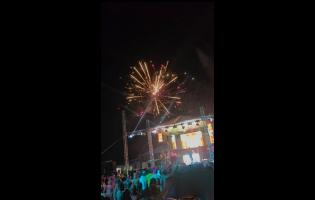 Fireworks light up the sky at the third staging of St Thomas Carnival.