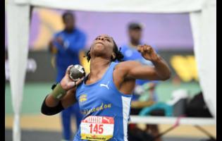 Clarendon College’s Marla-Kay Lampart won gold in the girls’ discus with a throw of 14.41 metres on the opening day of the 2026 Penn Relays at Franklin Field Stadium in Philadelphia yesterday.