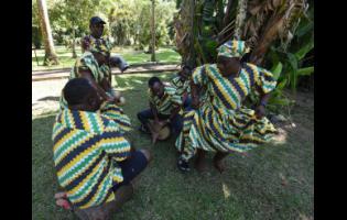 Members of the St Thomas Kumina Collectives Group in rehearsal.