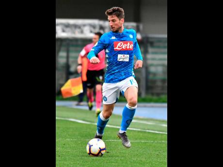 Napoli’s Dries Mertens during a Serie A match against Chievo Verona, at the Bentegodi Stadium in Verona, Italy, yesterday.