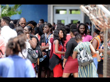 Employees had to evacuate the Central Sorting Office on South Camp Road, Kingston, yesterday after inhaling fumes.  