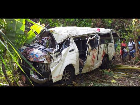 The ill-fated bus which crashed along the Black Hill main road in Portland on May 20, killing one student.