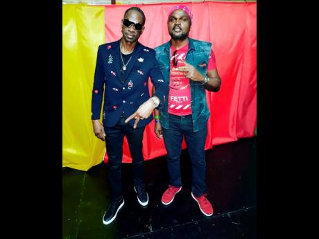 Veteran artistes Bounty Killer (left) and Angel Doolas have a good relationship both on and off stage, creating some of the best ‘90s dancehall tunes together. 