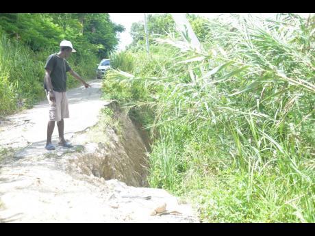 A breakaway in the Freeman’s Hall roadway.
