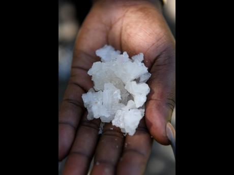 Salt that has be mined from the Yallahs Ponds, St Thomas. 