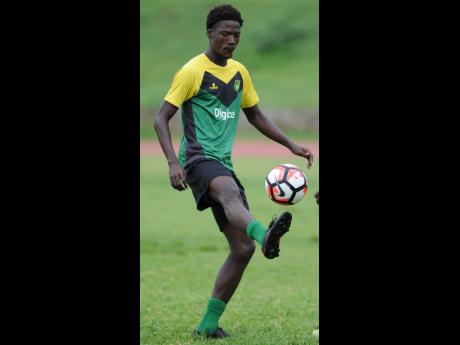 Credit: Ricardo Makyn Shamar Nicholson trains with the Reggae Boyz at the Stadium East field on May 16, 2017.