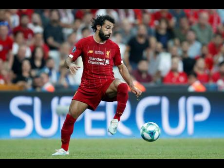 Liverpool’s Mohamed Salah controls the ball during the UEFA Super Cup match between Liverpool and Chelsea in Besiktas Park, Istanbul, on  August 14. 